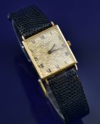 Patek Philippe 18ct gold gentleman's wristwatch ref. 3550/1 with black Roman numerals, chequered