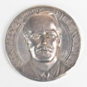 Alexander Tilleard Royal Philatelic Society hallmarked silver medallion, named to rim Charles J