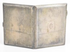 George V hallmarked silver cigarette case with engine turned decoration and gilt interior, Chester