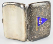 Edward VII Royal London Yacht Club hallmarked silver cigarette case with enamel decoration of a