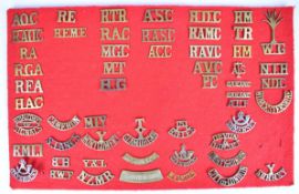 Approximately 52 brass military shoulder titles including 3rd Battalion 151st Punjabi Rifles,
