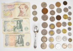 Two Queen Victoria Gothic florins (21g), 19g of further pre 1947 British silver coinage, Bank Of