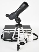 Meade 20-60x60mm spotting scope and tripod, in original fitted flight case with instructions