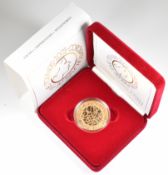 Royal Mint 2003 Jubilee limited edition (144/2750) proof 22ct gold crown, weight 39.94g, in original