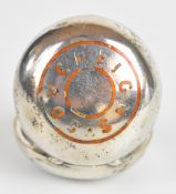 Edward VII novelty hallmarked silver sovereign holder or case set with enamel 'Sovereigns' to lid,