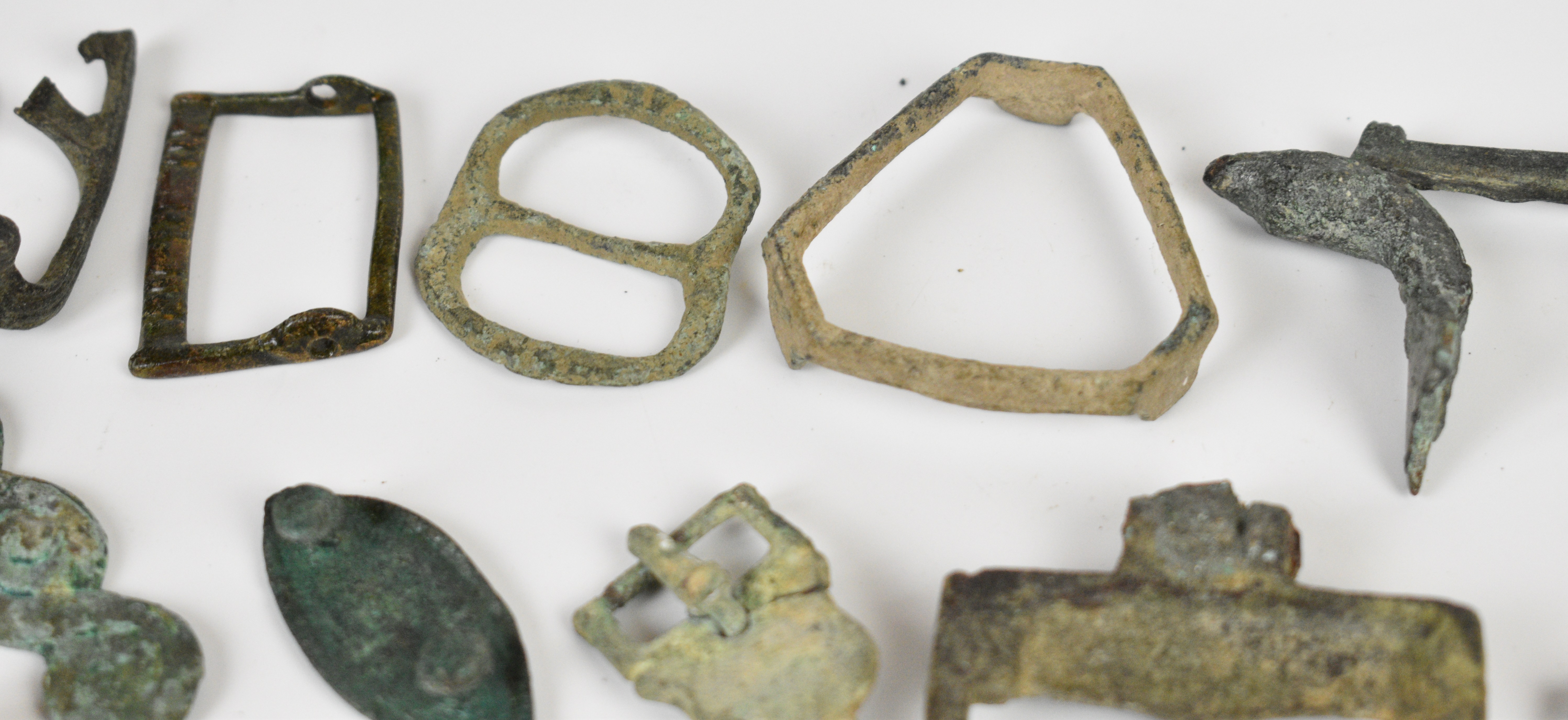Metal detector finds, Roman onwards including buckles, figures, bangles, cloak pins, bronze and - Image 8 of 8