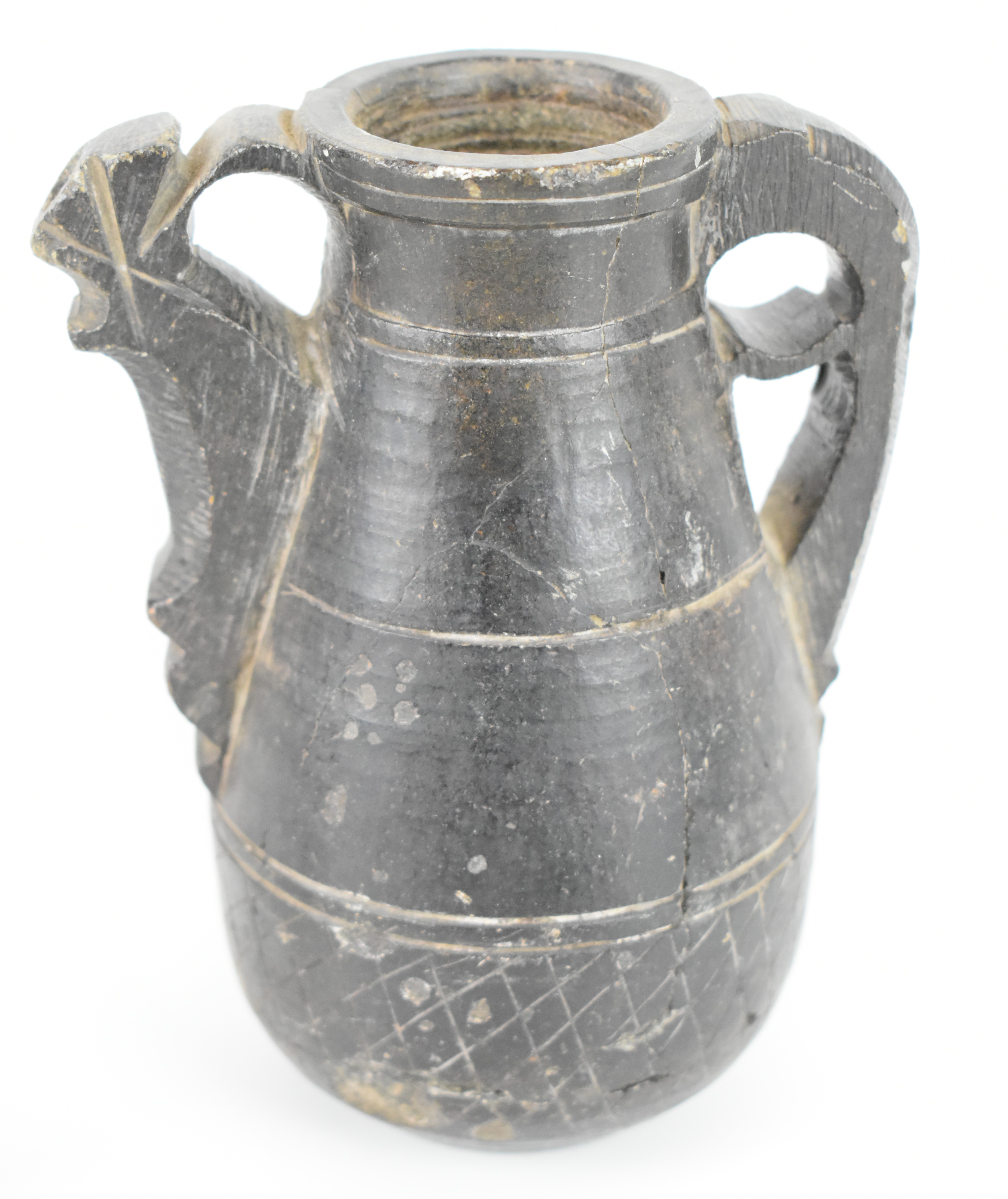 Antiquities and similar style items including Roman / Greek lamps, twin handled vase, bronze - Image 4 of 8