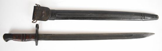 US Remington 1917 pattern bayonet the 43cm single fullered blade with sharpened point, with