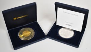 Two Westminster Coins limited edition 5oz 925/1000 and 999/1000 silver coins, comprising The Tudor