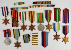Ten British WW2 medals comprising 1939-45 Star, Atlantic Star with clasps for Air Crew Europe and