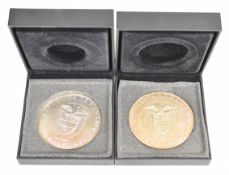 Two Panama 20 Balboas 4.5oz 925/1000 silver coins