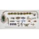 A collection of silver jewellery including two pairs of cufflinks, pair of pressed amber earrings, - Image 1 of 4