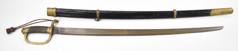 Reproduction Russian 1881 Dragoon Sword / Shashka, with 80cm curved single edged blade, marked H.G.7
