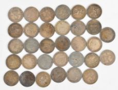 Approximately 46g pre 1920 British silver 3d coins including Queen Victoria, Edward VII and George