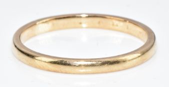 A 9ct gold wedding band / ring, 1.5g, size N
