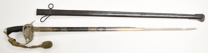 Imperial German / Prussian M1889 Cavalry sword of the Westphalian Uhlan Regiment No. 5, the 82cm
