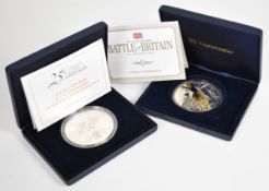 Two Westminster Coins limited edition of 450 5oz 925/1000 silver coins to commemorate 25th