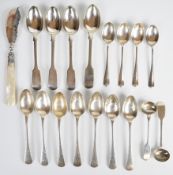 Georgian and later hallmarked silver cutlery to include four rat tail tea or coffee spoons, four
