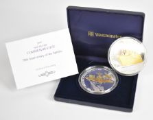 Two 999/1000 silver coins comprising one 5oz 70th Anniversary of the Spitfire, cased with