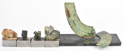 Antiquities including a mounted Bronze Age necklet, carved yak, carved hardstone camel, possibly