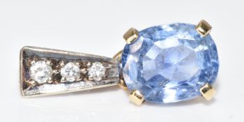 An 18ct gold pendant set with an oval cut Sri Lankan cornflower blue sapphire of approximately 1.5ct