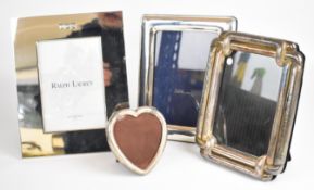 Three modern silver photograph frames, one with original Lisham Art Company label and marked 925,