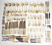 Elizabeth II Viner's Ltd canteen of hallmarked silver cutlery comprising 10 dinner forks, 11 dessert