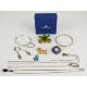 Three silver pendants set with pressed amber, synthetic opal and paste, marcasite earrings, - Image 1 of 9