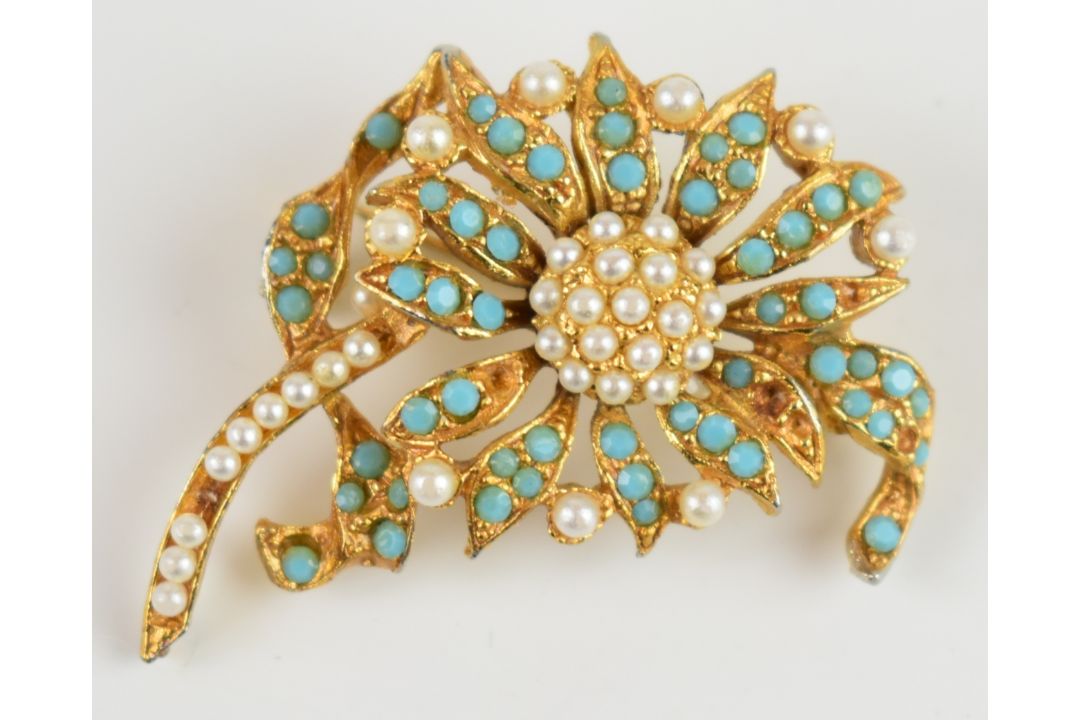 Silver vesta (26g), Miracle brooch and further vintage brooches - Image 9 of 12