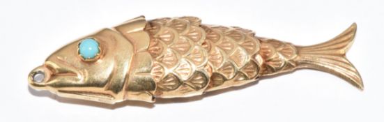 A 9ct gold pendant in the form of a fish, by Uno-A-Erre, 3.4g, 4cm