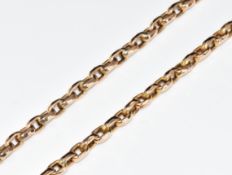 Victorian 9ct rose gold necklace made up of oval faceted links, 12.7g, 68cm