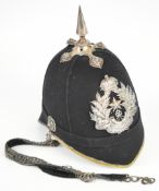 Victorian British Army helmet of the 2nd Volunteer Battalion, The Scottish Rifles, plate badge to