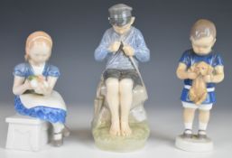 Three Copenhagen / Bing and Grondahl porcelain figures, tallest 17cm