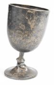 George V or Edward VIII hallmarked silver goblet with British Legion Dart Cup inscription to Captain