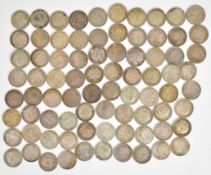 Approximately 116g pre 1920 British silver coinage comprising 83 Queen Victoria, Edward VII and