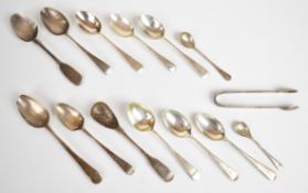 Georgian and later hallmarked silver cutlery to include a bottom marked example, Exeter example