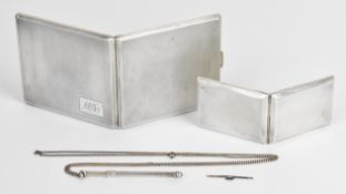 Mappin & Webb Art Deco hallmarked silver cigarette case with engine turned decoration, Birmingham