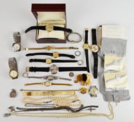 A collection of jewellery including Rotary watch, Christian Dior faux pearl bracelet and matching