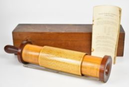 Cased Fuller's spiral slide rule, in original Stanley case with removable pole support, length of