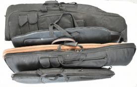 Six padded shotgun or rifle slips including double examples, Radar, BSA, Buffalo River etc.