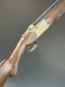 Browning 425 Grade 6 16 bore over and under ejector shotgun with gold inlaid dogs and birds to the
