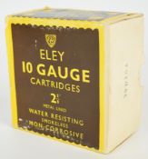 Twenty five 10 bore Eley Smokeless Non-Corrosive Water-Resisting Metal Lined 39g shotgun cartridges,
