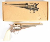 Sheridan Cowboy SRCB .177 air pistol with faux ivory grips and fixed sights, serial number