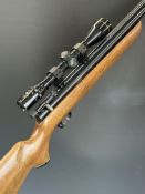Sharp .22 pump-action air rifle with semi-pistol grip, adjustable trigger and Nikko Stirling
