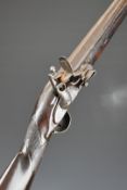 Hollis flintlock musket with chequered and brass trigger guard, butt plate and mounts, brass