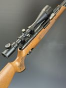 Air Arms TX200 .177 under-lever air rifle with carved semi-pistol grip and forend, raised cheek