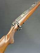 BRNO Model 2-E .22 WMR bolt-action rifle with chequered semi-pistol grip, sling mounts, multi-shot