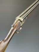 J P Sauer & Son 12 bore side by side shotgun with named and engraved locks, engraved underside,