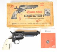 Crosman Pellgun Single Action 6 .22 CO2 revolver air pistol with faux antler grips, NVSN, in