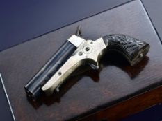 Tipping & Lawden Sharp's patent .32 rimfire four shot pepperbox or Derringer type pistol with